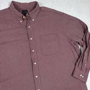 Jos. A. Bank Executive Collection Men's XXL Red Plaid Button Long Sleeve Shirt